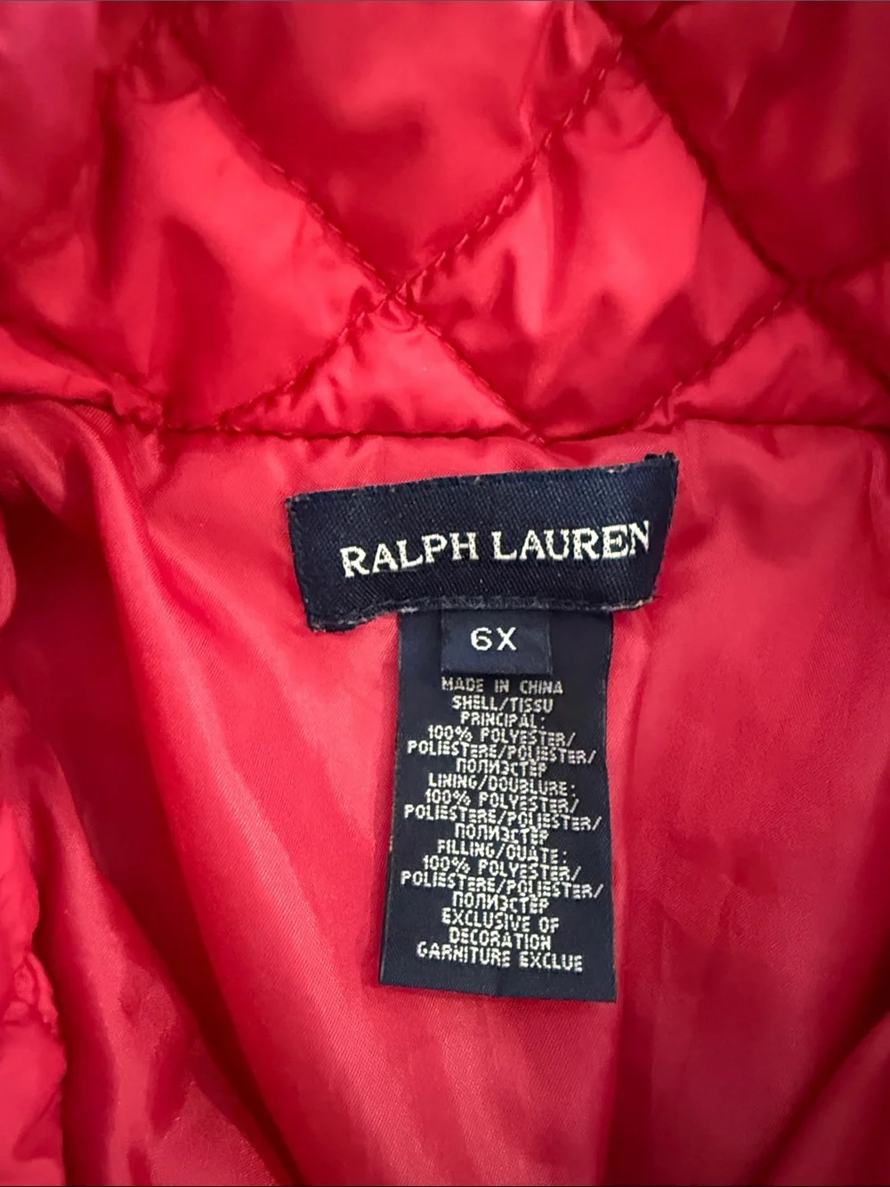 Ralph Lauren Girls' Quilted Fuchsia Jacket size 6x